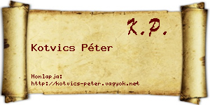 Kotvics Péter névjegykártya